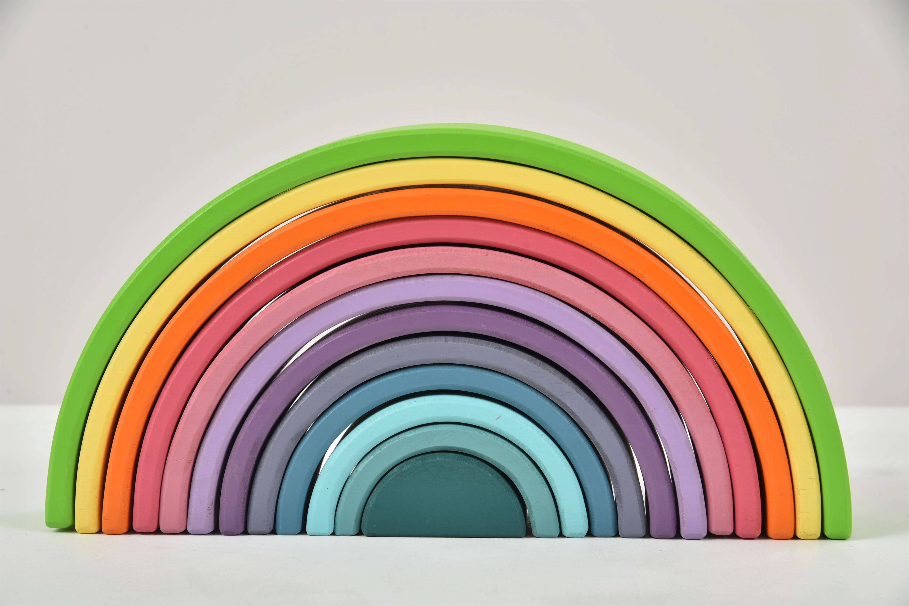 Wooden Rainbow Stacker Blocks.