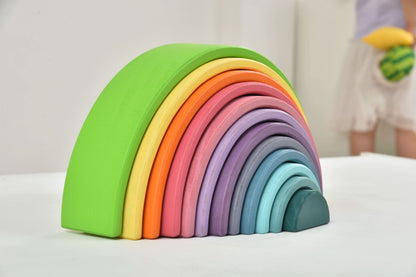 Wooden Rainbow Stacker Blocks.