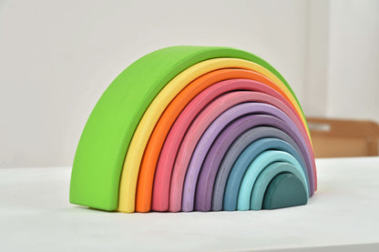 Wooden Rainbow Stacker Blocks.