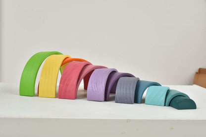 Wooden Rainbow Stacker Blocks