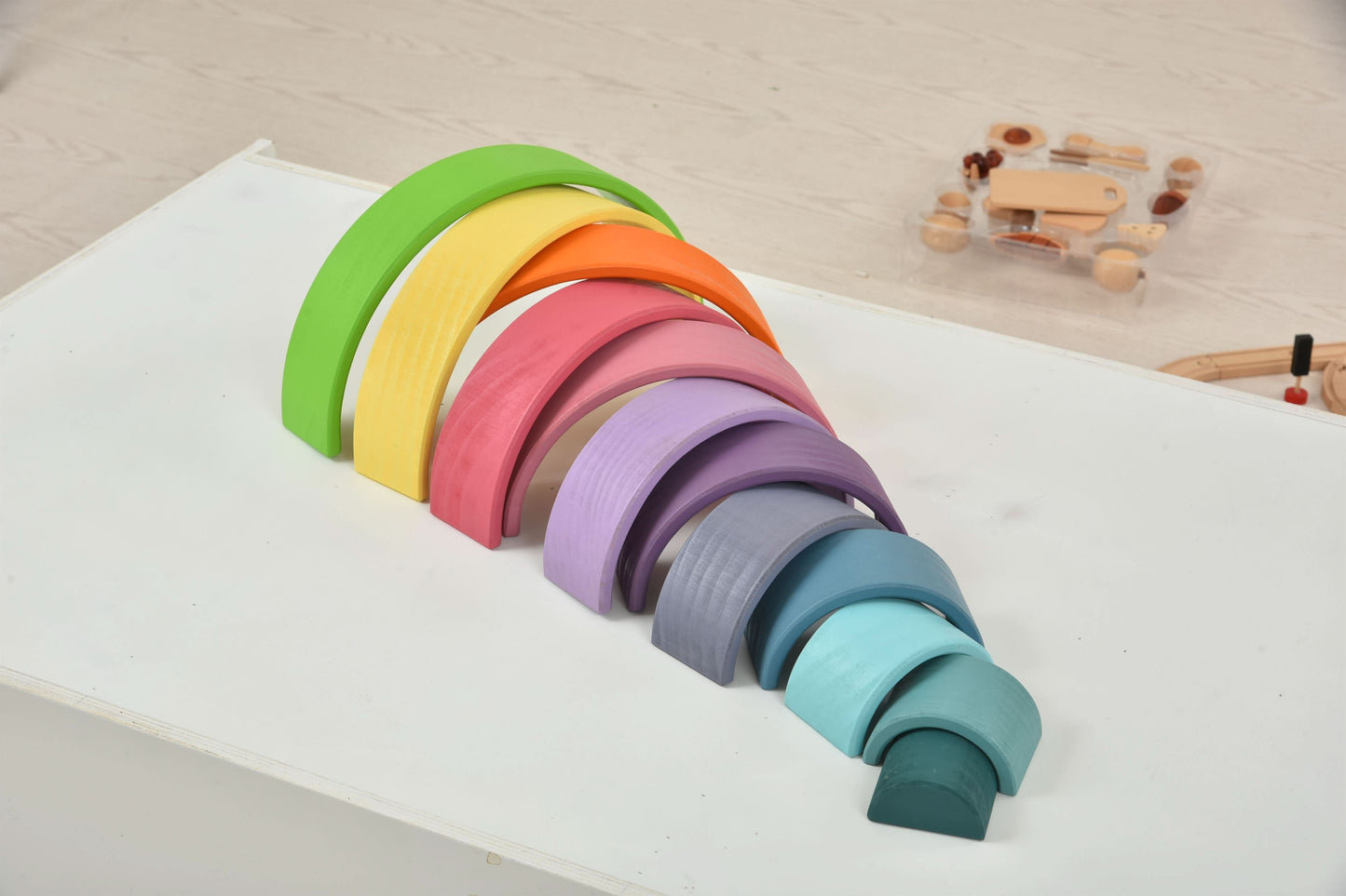 Wooden Rainbow Stacker Blocks