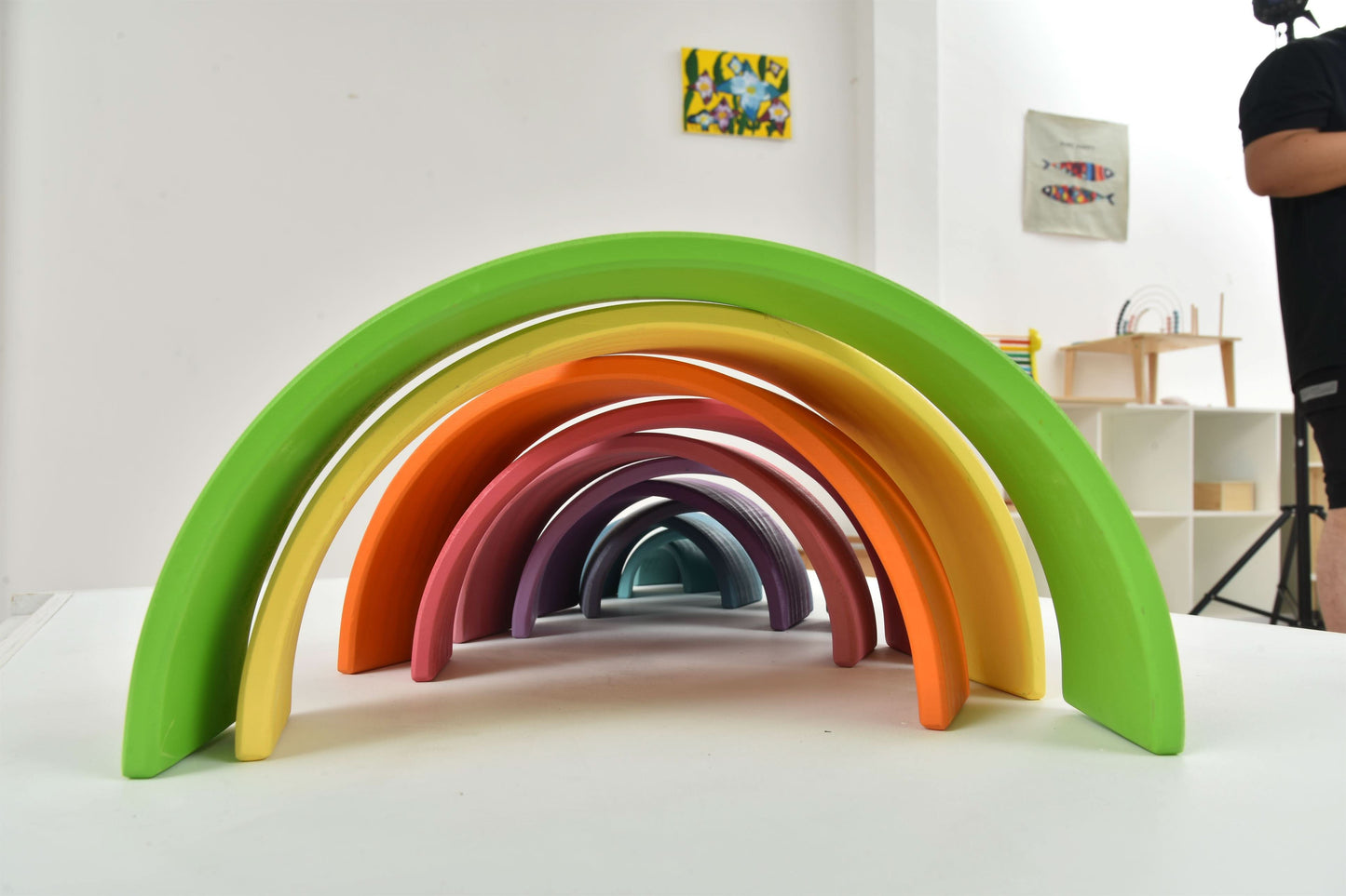 Wooden Rainbow Stacker Blocks