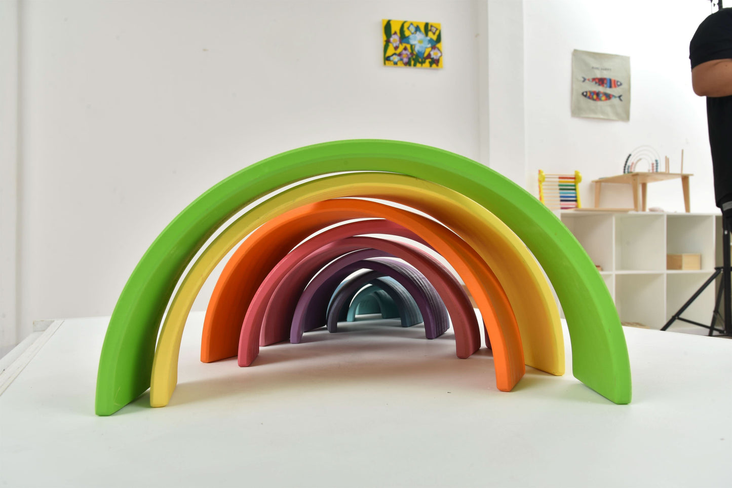 Wooden Rainbow Stacker Blocks