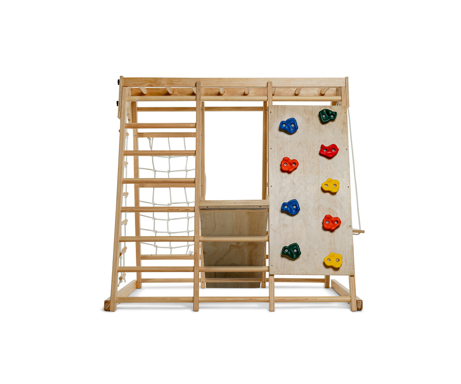 Avenlur's Magnolia Natural Color Real Wood Large Climber Playset - Back View