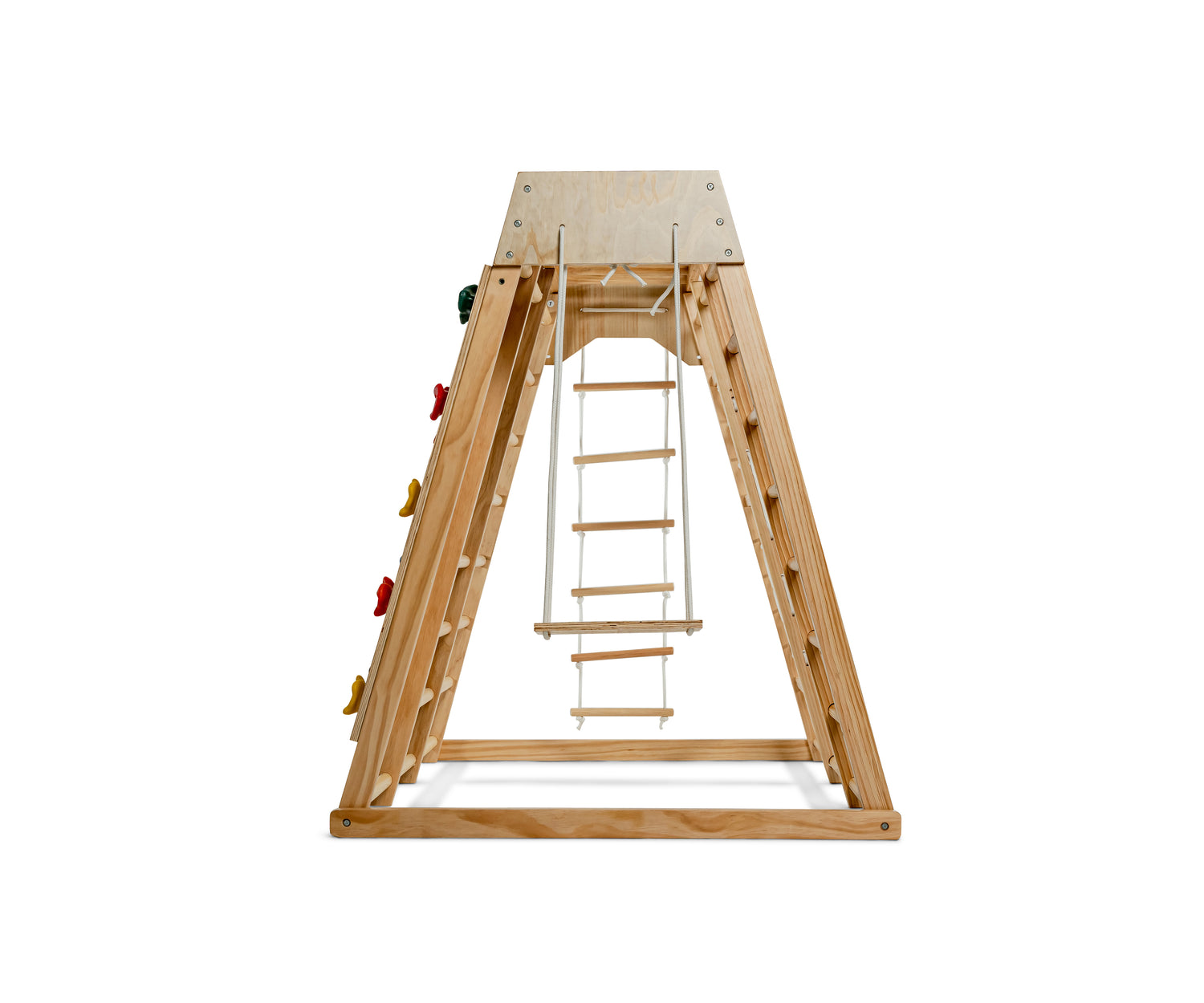 Avenlur's Magnolia Natural Color Real Wood Large Climber Playset - Side View