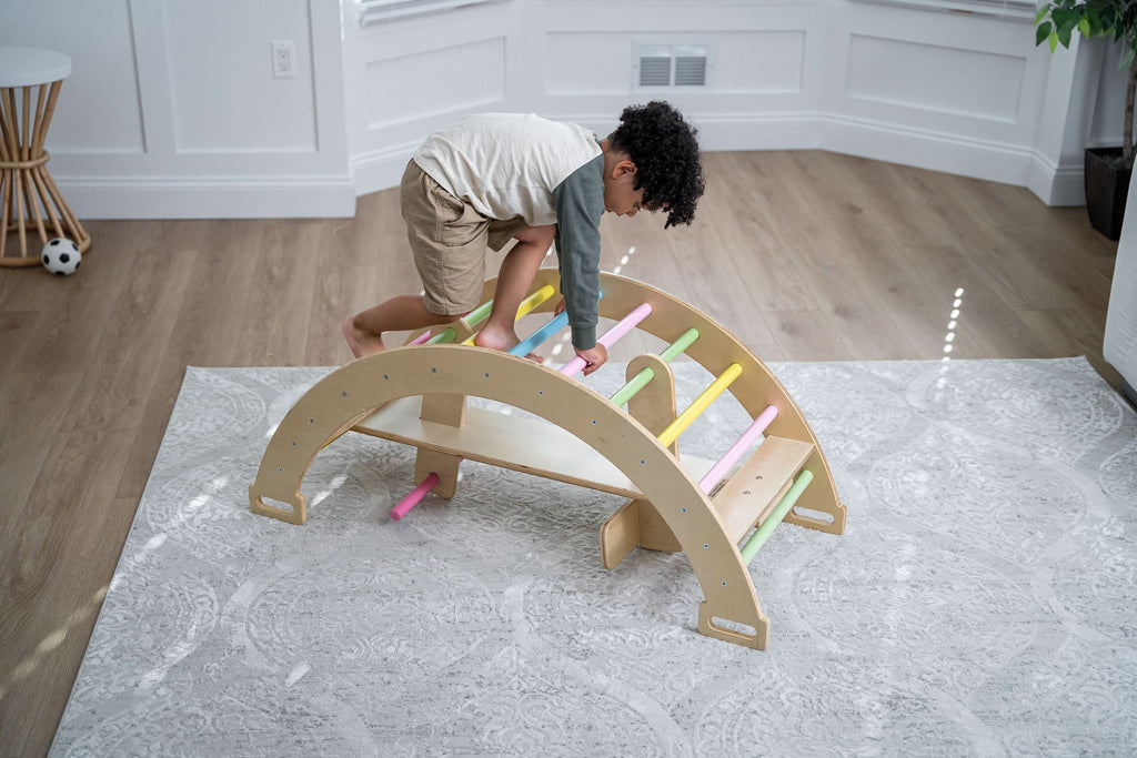 Avenlur Bazel climbing arch with colorful rungs for toddlers