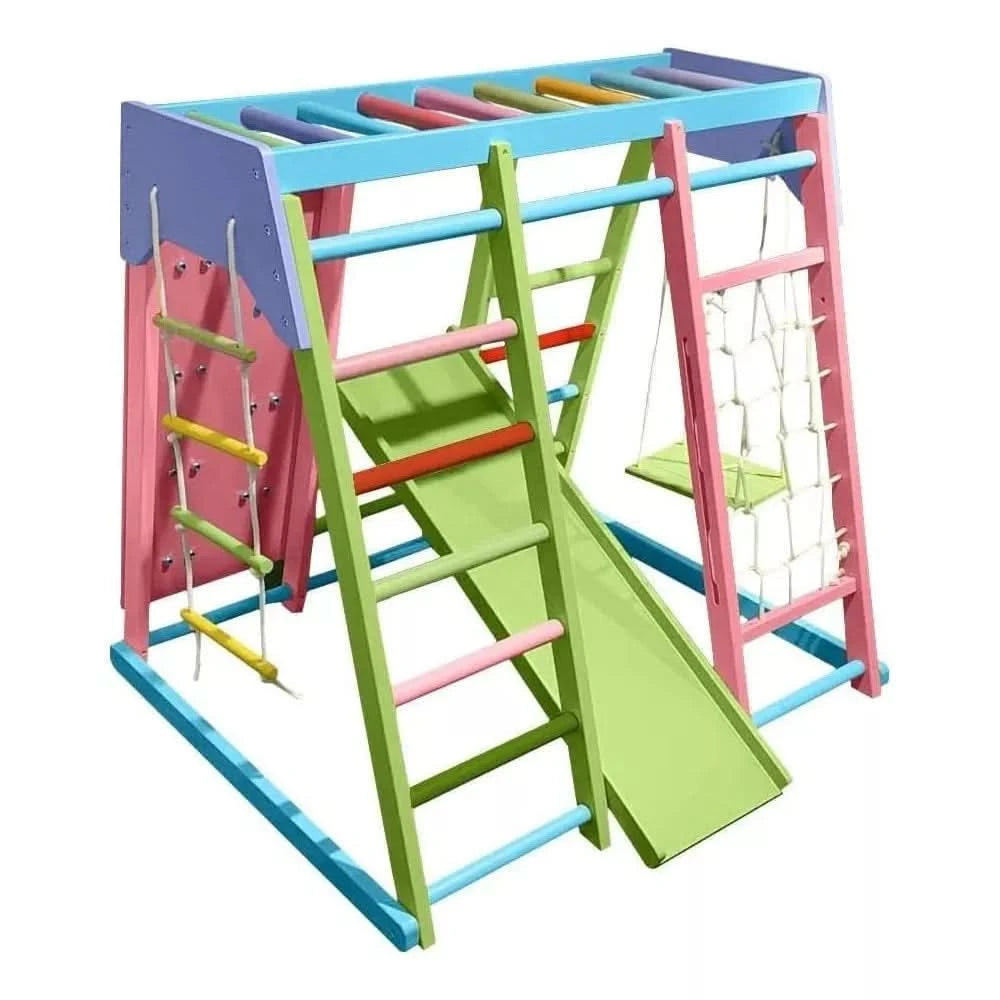 Customer photo of the Avenlur Magnolia wooden jungle gym at home