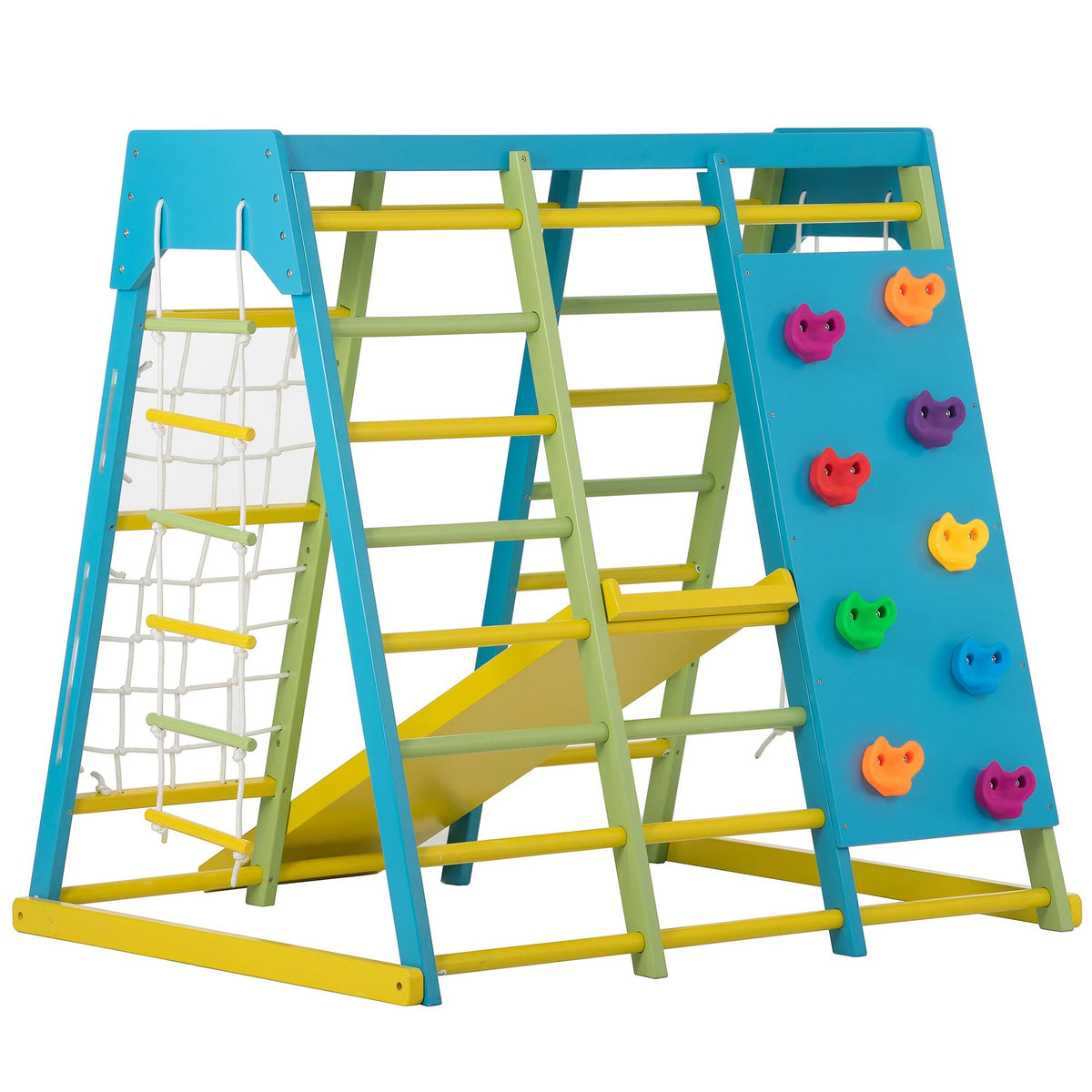 Back view of the Avenlur Magnolia full color wooden indoor jungle gym