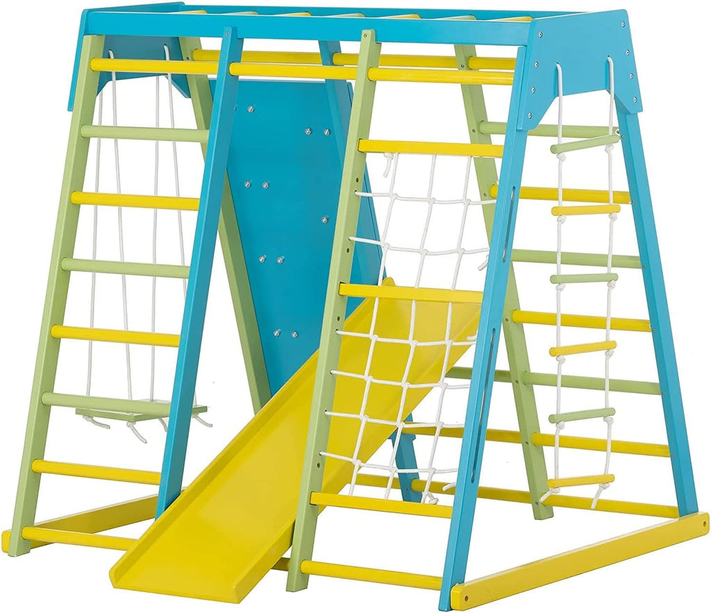 Avenlur Magnolia kids indoor jungle gym with climbing ladder, net and swing
