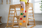Avenlur Magnolia 7-in-1 wooden climbing gym with slide, swing and climbing net