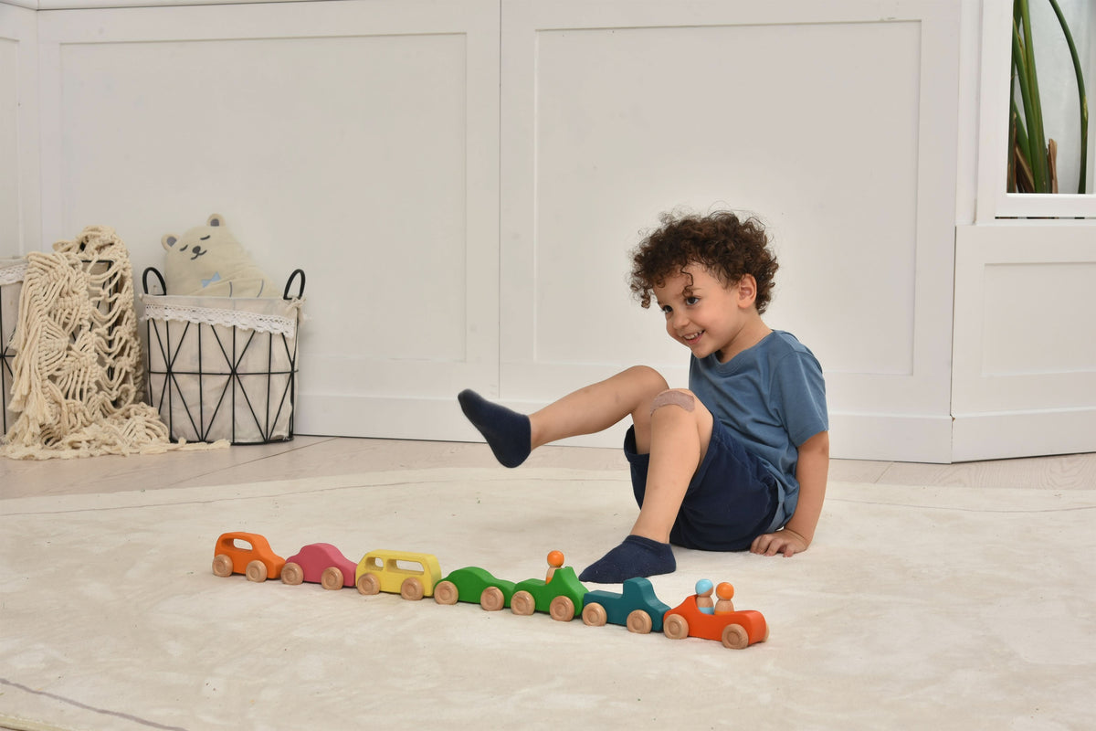 Avenlur wooden car set in assorted colors