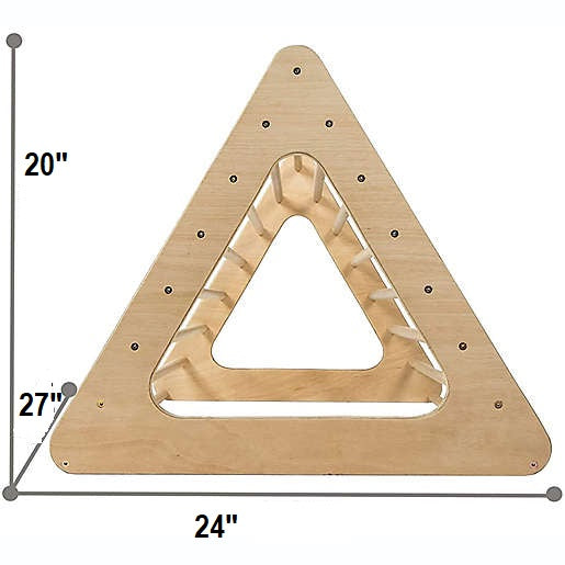 Zumar - Avenlur's Pikler Climbing Triangle With Solid Birch Construction, Showing Dimensions